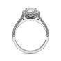 Prescision Set 18K White Gold Cushion Halo Engagement Ring Setting 712418W