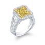 JB Star Platinum Fancy Yellow Diamond Ring Size 6.5 ALT