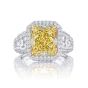 JB Star Platinum Fancy Yellow Diamond Ring Size 6.5