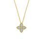 Roberto Coin Princess Medium Diamond Flower Pendant Necklace in 18K Yellow Gold