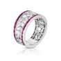 James Free Platinum Diamond And Ruby Wide Band 