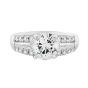 Christopher Designs Crisscut Round Three Row Tapered Baguettes Round Engagement Ring G47-RD150