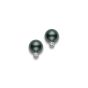 Mikimoto Black South Sea Pearl Stud Earrings With Diamonds PES802BDW