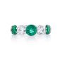 JB Star 2 Round Diamond And 3 Emerald Platinum Band