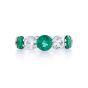 JB Star 2 Round Diamond And 3 Emerald Platinum Band