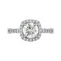 Propose Tonight Cathedral Diamond Cushion Halo Round Diamond Center Engagement Ring