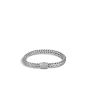 John Hardy Medium Silver Link With White Diamonds Classic Chain Bracelet