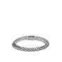John Hardy Women's Tiga Classic Chain 8mm Chain Sterling Silver with Diamond Pave Pusher Clasp Bracelet BBP905062DI