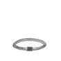 John Hardy Women's Tiga Classic Chain 6.5mm Chain Sterling Silver with Black Sapphire Pusher Clasp Bracelet BBS905034BLS