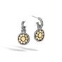 John Hardy Dot Silver & 18K Yellow Gold Small Round Hoop Drop Earrings