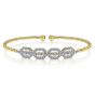Gabriel & Co. 14K Yellow Gold Bujukan Diamond Linkds Bangle BG4229-62Y45JJ