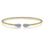Gabriel & Co. 14K Yellow Gold Bujukan Diamond Teardrops Bangle BG4230-62Y45JJ
