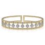 Gabriel & Co. 14K Yellow Gold Bujukan Bead Cuff Bracelet with Pavé Diamond Connectors BG4232-65Y45JJ