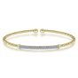 Gabriel & Co. 14K Yellow Gold Bujukan Diamond Bar Split Bangle BG4262-62Y45JJ