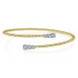 Gabriel & Co. 14K White-Yellow Gold Bujukan Graduating Diamond Bypass Bangle BG4278-62M45JJ