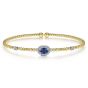 Gabriel & Co. 14K White-Yellow Gold Bujukan Sapphire and Diamond Halo Bangle BG4435-62M45SA