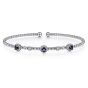 Gabriel & Co. 14K White Gold Bujukan Sapphire and Diamond Halo Bangle BG4438-62W45SA