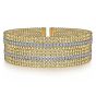 Gabriel & Co. Wide 14K White-Yellow Gold Bujukan Bead Cuff Bracelet with Diamond Channels BG4450-65M45JJ