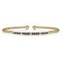 Gabriel & Co. 14K Yellow Gold Bujukan Diamond and Blue Sapphire Cuff Bracelet BG4702-62Y45SA