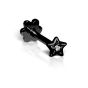 Maria Tash 18K Black Gold Diamond Solitaire Star Threaded Stud With a 6.5MM Post