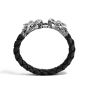 John Hardy Men's 8MM Legends Naga Black Leather Bracelet & Silver Dragon Heads