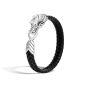 John Hardy Men's Legends Naga Silver and Leather 10MM Station Bracelet