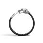 John Hardy Men's Legends Naga Silver and Leather 10MM Station Bracelet