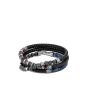 John Hardy Classic Chain Sterling Silver & Black Woven Leather with Opal & Silver Calcite Triple Wrap Bracelet BMS90461BLOPKN