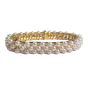 James Free 18K Yellow Gold Three Row Pearl and Diamond Bracelet - FINAL SALE 