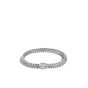 John Hardy Classic Chain 6.5 MM Silver Bracelet with Diamond Pave Station