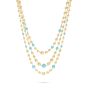 Marco Bicego Africa 18K Yellow Gold and Turquoise Three Strand Statement Necklace CB2287 TU Y 02