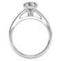 Propose Tonight 1.00 Carat Round Brilliant 18k White Gold and Platinum Solitaire Diamond Cathedral Tulip Engagement Ring