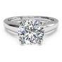 Propose Tonight 1.00 Carat Round Brilliant 18k White Gold and Platinum Solitaire Diamond Cathedral Tulip Engagement Ring