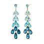 Sloane Street 18K Yellow Gold Blue Topaz Ombre Chandelier Earrings 