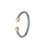 John Hardy Women's Classic Chain Hammered 18K Gold & Silver Cluster 5.5mm Slim Flex Cuff CZ90510