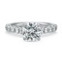 Precision Set Flush Fit Collection 18K White Gold Shared Prong Engagement Ring 