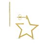 James Free 14K Yellow Gold Diamond Star Hoop Earrings