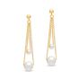 James Free White Freshwater Pearl Chain Dangle Earrings