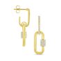 James Free 14K Yellow And White Gold Charm holder Lock Dangle Earrings