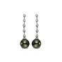 Black Tahitian Pearl and Diamond Earrings 9-9.5mm