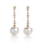 James Free 18K Yellow Gold Diamond and Pearl Dangle Earrings - FINAL SALE 