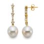 James Free 18K Yellow Gold Diamond and Pearl Dangle Earrings - FINAL SALE 