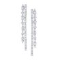 James Free 14K White Gold Double Dangle Diamond Earrings 