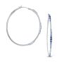 James Free 14K White Gold Blue Sapphire Ombre Hoop Earrings 