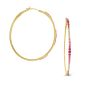James Free 14K Yellow Gold Pink Sapphire Ombre Hoop Earrings 