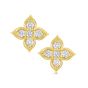 Diamond and Gold Flower Studs 
