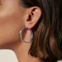 John Hardy Asli Silver Medium Hoop Earrings EB90373