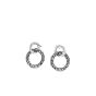 John Hardy Sterling Silver Hammered Hoop Drop Earrings EB90580