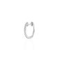 EF Collection 14K White Gold Single Diamond Mini Huggie Earring EF-60134S
