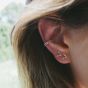EF Collection 14k Rose Gold Diamond Baguette Chevron Stud Earrings